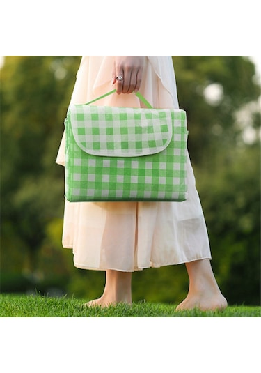 Xiaaokeji Piknik Battaniyeleri 80x80 İnç Ekstra Büyük Katlanabilir Kompakt Açık Hava Matı Yeşil