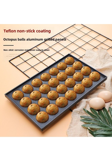 Konesam 28 Delikli Gazlı Balık Köftesi, Ahtapot Küçük Topları Ve Battaniye Yumurtası Pişirme Tabağı - 2 Adet İğne İle Diğer