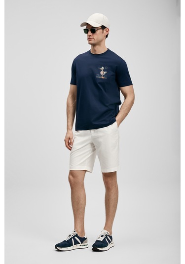 Lufian Fınx Modern Grafik T- Shirt Lacivert Lacivert 111020313100200