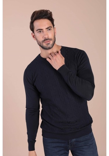 Ferraro Bisiklet Yaka Superfine Yün Kazak - Lacivert Lacivert (490434032) Lacivert