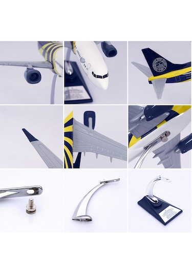 Zekupp Boeing 737-800 1/100 Ölçek Fenerbahçe Lisanslı Sarı Lacivert Tasarım Maket Uçak