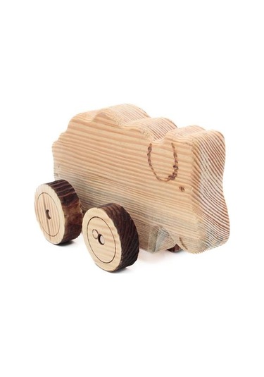 Ahşap Oyuncak Tekerlekli Araba Hayvan Model-1