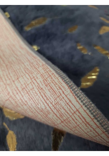Yaprak Antrasit Tavşan 2li Altın Varaklı Kumaş Soft Gold Peluş Ba Antrasit