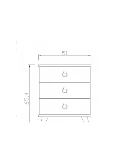 Komidin / Şifonyer 3 Çekmece Gümüş / Yatak Odası / Genç Odası /