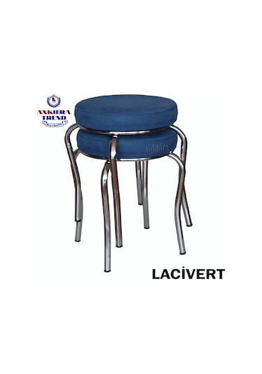 Tabure (Krom Ayaklı) (2 Adet) - Mutfak Balkon Taburesi