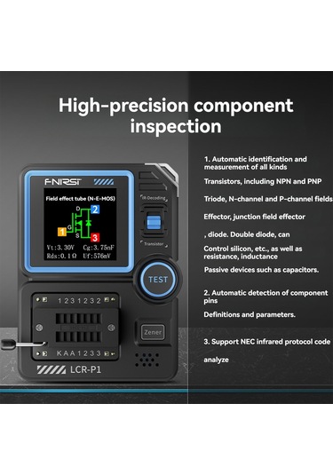 Maiyame Fnırsı Lcr-p1 Çok Fonksiyonlu Transistör, Diyot, Kondansatör Ve Mosfet Test Cihazı - Otomatik Tanıma Ve Renkli Ekran