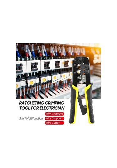Novahub 3'ü 1 Arada Cırcırlı Sıkma Aleti, Tel Crimpers Striptizci Kesici, 8p 6p Ağ Hattı, Elektrikçi İçin