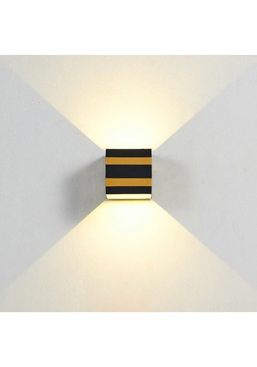 Padalink Siyah Ve Altın Ip65 Su Geçirmez Led Duvar Lambası - 6w Kruger Çip, 3-5m² Iç/dis Kullanım, 80+ Ra Isık Verimi Sıcak Beyaz