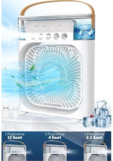 Ayarlanabilir Kademe Ve Dereceli Taşınabilir Ev Ofis 600ml Nemlendiricili Buharlı Fan