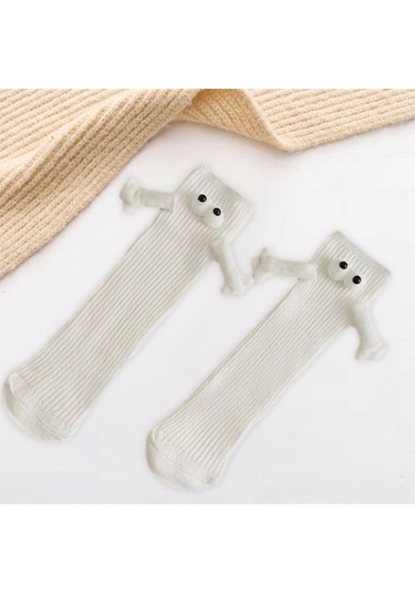 Suntek Sevimli Orta Tüp Çorap Kulüp Ünlü Ayak Komik Beyaz Beyaz