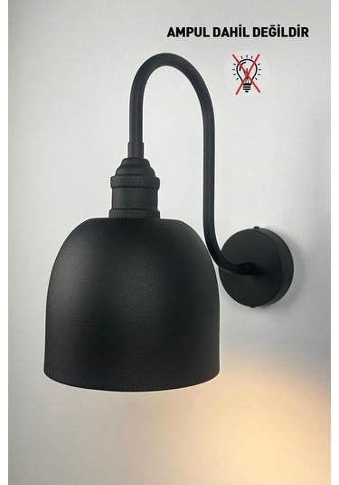 Nolvo Siyah Renk Aplik Tekli Duvar Lambası Salon Koridor Restoran Dekoratif Aplikleri Siyah