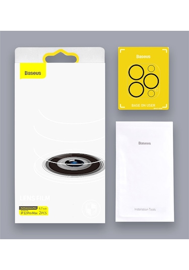 Baseus iPhone 12 Pro 6.1 3D Full Kaplama Kamera Koruyucu Cam 2 Adet