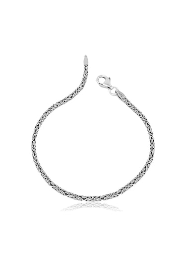 925 Ayar Gümüş 2 Mm Kral Erkek Bileklik 19 Cm