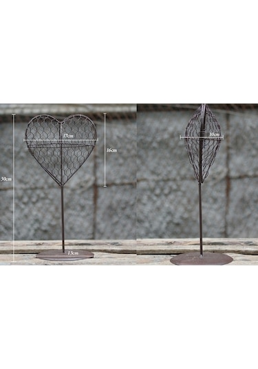 Pazly Tel Suntek Standı Metal Kalp Demir Çerçeve Asılı Aksesuar