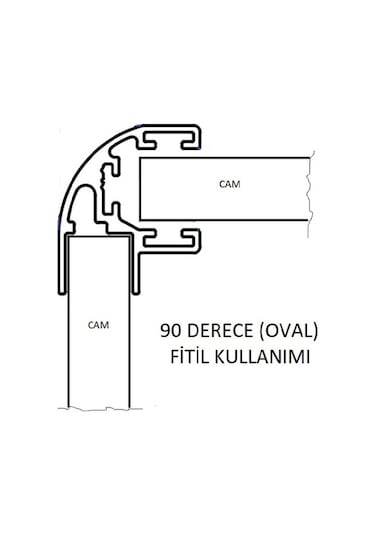 8 Mm Alüminyum Cam Balkon Fitili H,H,90°,45°,22,5°,U