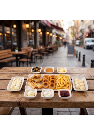 Güral Porselen Orlando 9 Parça Kahvaltı Seti Sade Beyaz
