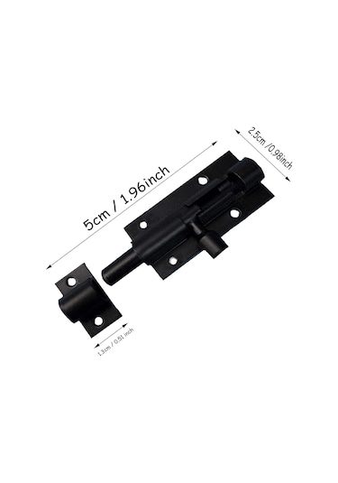 Paslanmaz Çelik Sürgülü Kapı Kilidi, Siyah B