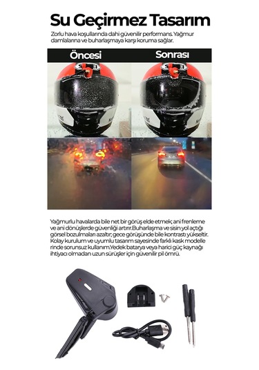 Robo Şarjlı Kask Sileceği Yedek Başlık Hediyeli 1