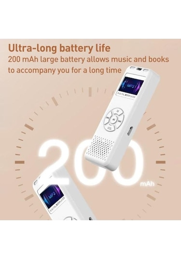 Xindoker Bluetoothlu Ekranlı Mp3/mp4 Çalar - Ses Kayıtlı Müzik Ve Roman Dinleyici, Siyah Düz Paket