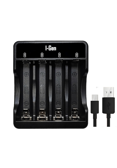 I-Gen G400 4'lü Pil Şarj Aleti AA/AAA Uyumlu Type-C Giriş Akıllı Hızlı Pil Şarj Cihazı