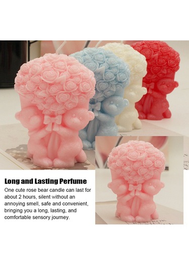 Yifomall Romantik Ayı Şekilli Soya Mumu - Uzun Süren Koku & Dekoratif Hediye