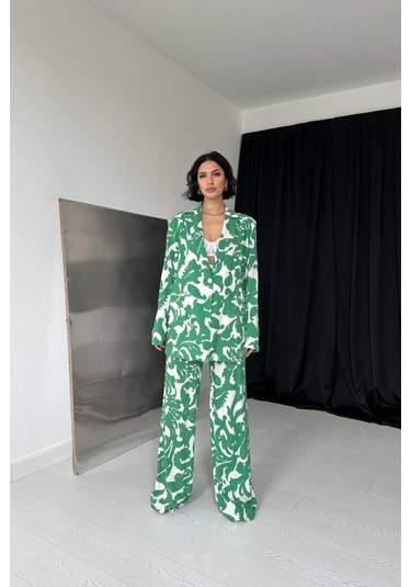 Modasize Yeşil Ceket Ve Pantolon Takım Yeşil