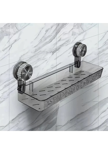 Willowhaven Gri Askılı Çok Katlı Banyo Rafı, Delme Gerekmez, Su Geçirmez Saklama Ünitesi Gri