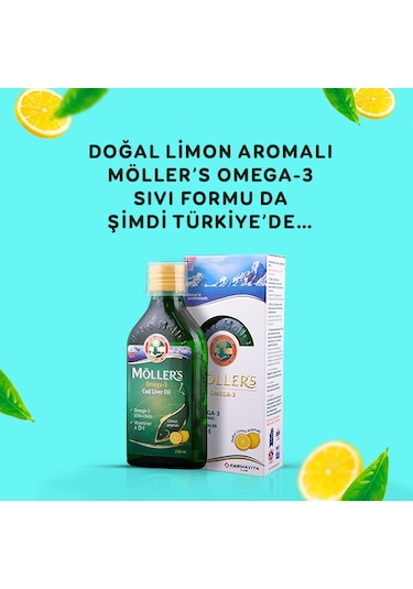 Möllers Omega 3 Balık Yağı Şurubu Limon Aromalı 250Ml