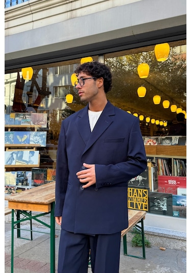 Flaw Oversize Takım Elbise Lacivert-28405 Lacivert