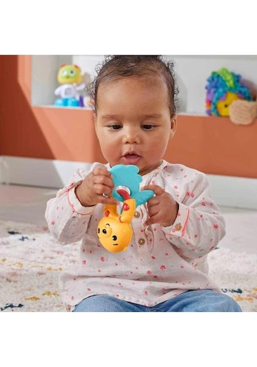 Fisher Price Eğlenceli Dostlar Dişlik ve Çıngırak, Sarı, 0+ Yaş