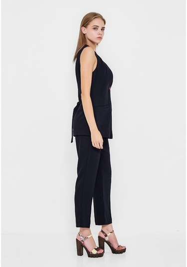 Modatalika Kadın Kolsuz Düğmeli İkili Takım 001
