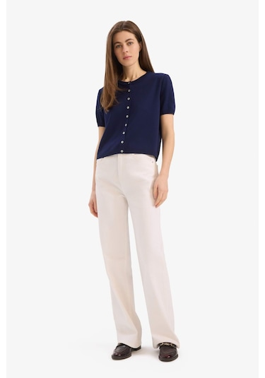 DeFacto 	Regular Fit Bisiklet Yaka Basic Düz Triko Hırka E5770AX25SMNV31 Lacivert