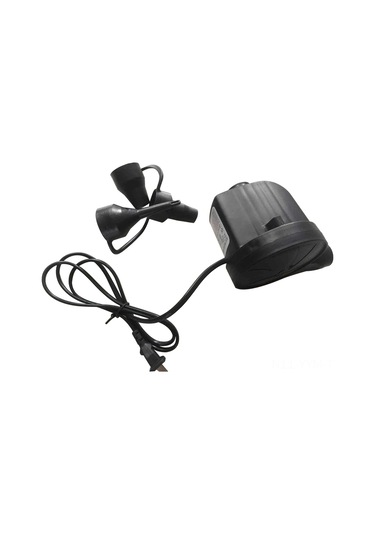 Geeksen Ev Ve Karavanlar İçin Elektrikli Hava Pompa, Üç Fişli, Şişirme-deflasyon Fonksiyonu, 220-240v, Siyah, Kamping Yatağı-kayık-hava Yatağı Uyumlu