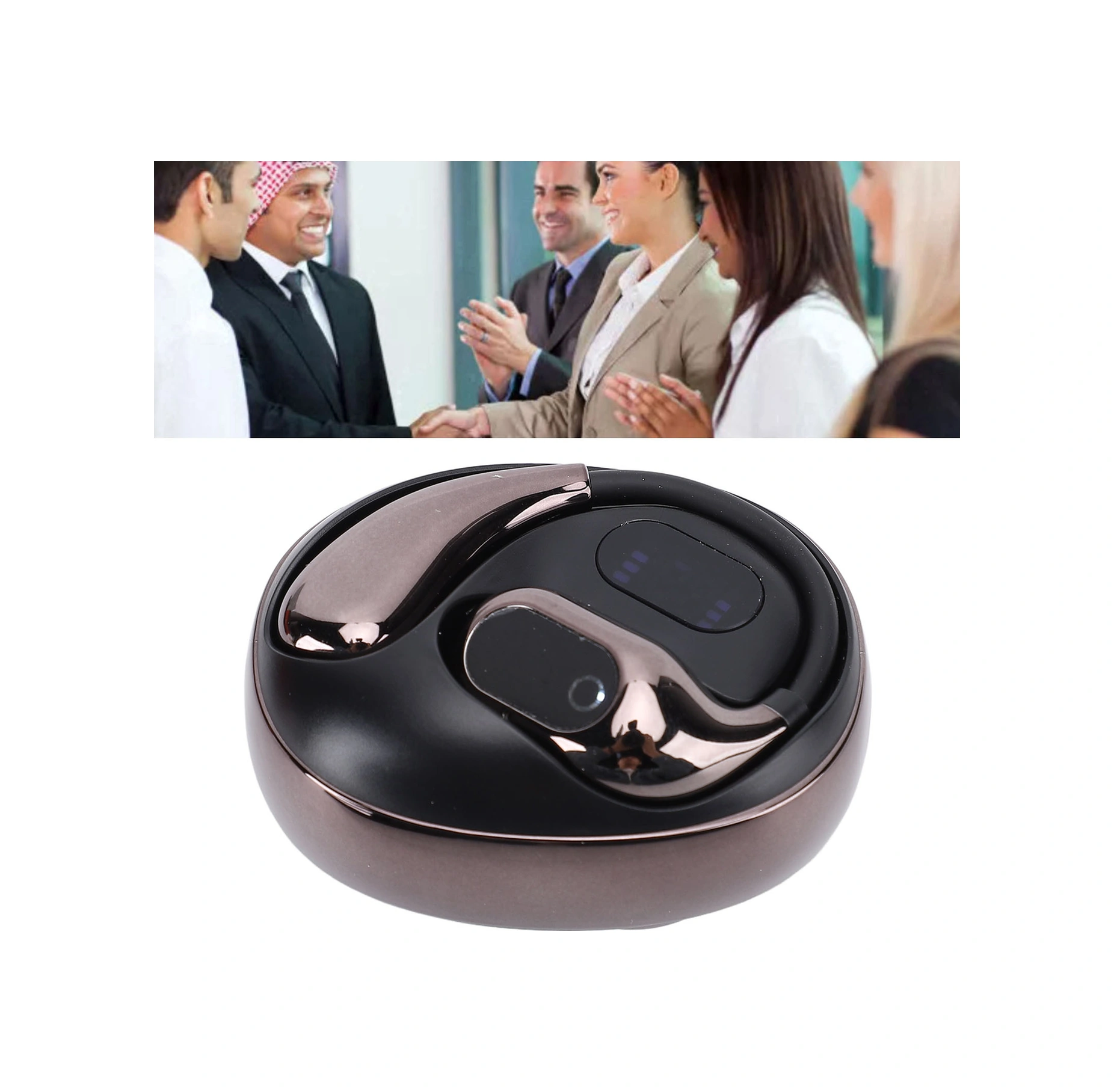 Shineyee Aı Çeviri Ows Kulaklık: 80 Dil Simultane Çeviri, 4 Mod, 5 Saat Kullanim Süresi, Konforlu Kulağa Takma Tipi - Siyah Silah Rengi