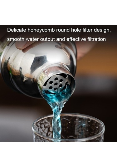 Pazly By-011 11'lı Oval Ahşap Standlı Çalkalayıcı Seti 350ml Barmenlik Paslanmaz Çelik Bambu