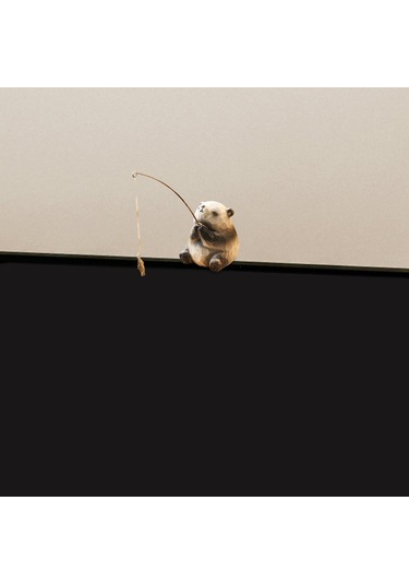 Suntek Sevimli Hayvan Balıkçılık Figürü Masa Süsü Ofis 7cmx4.3cmx6cm