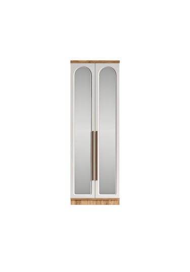 Flora 2 Kapaklı Aynalı Komple Mdf Gardırop - Elbise Dolabı