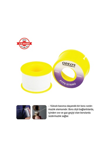 Tomax Odeon Boru Sızdırmazlık İpi Teflon 80 Mm 10 Adet