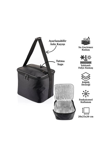 Ns Reliable Kamp Piknik Termal Soğutucu Yalıtımlı Buzluk Termos Çanta - 920 Siyah