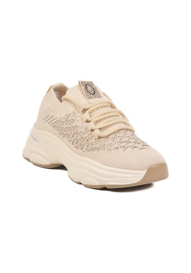 Voyager Krem Triko Örme Anatomik Kadın Sneaker Çok Renkli