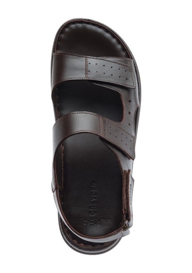 Greyder 64692 Kahverengi Erkek Hakiki Deri Sandalet-801 Kahverengi