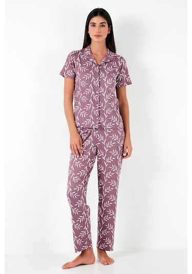 Lela Regular Fit Gömlek Yaka Kısa Kollu Bayan Pijama Takımı 65780124 Gül Kurusu Lela Regular Fit Gömlek Yaka Kısa Kollu Bayan Pijama Takımı 65780124 Gül Kurusu