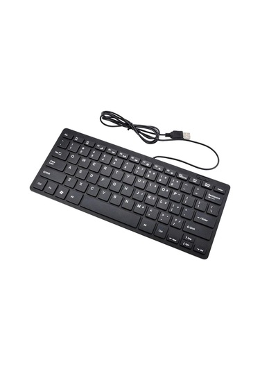 Yeni Siyah İnce Klavye Usb Bilgisayar Mini Klavye Kablosuz Değil Pc