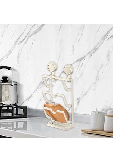 Suntek Paslanmaz Çelik Vantuzlu Tencere Kapağı Düzenleyici Beyaz