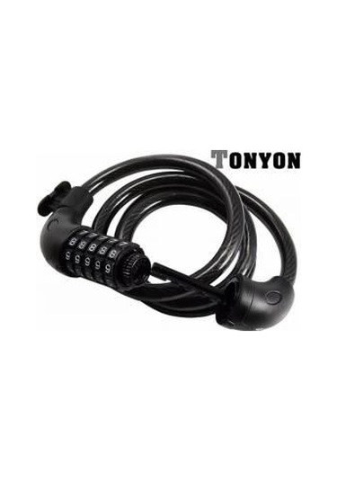 Tonyon Ty-566 10x1500 MM 5 Şifreli Bisiklet Halat Kilit Siyah