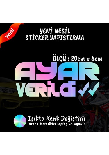 Ayar Verildi 2 Adet Hologram Sticker - Modifiye Etiket Yazı