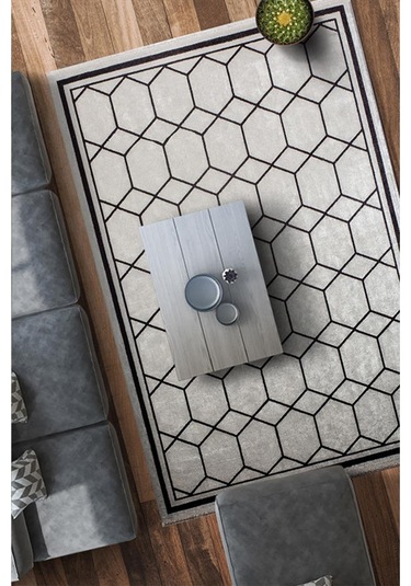 Bahariye Halı Deep 95x200 6084 Bej Siyah