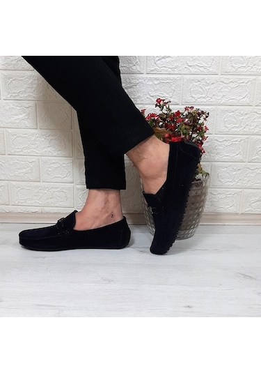 Fiyra Tkn Lacivert Nubuk Hakiki Deri Erkek Babet Günlük Ayakkabı 001