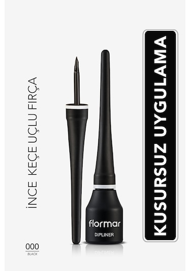 Flormar Ekstra İnce Keçe Uçlu Yarı Mat Dipliner 000 Black