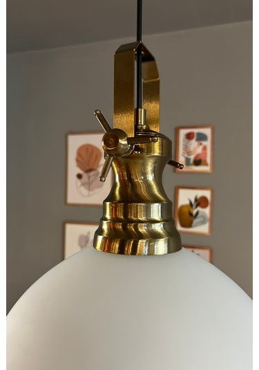 Perry Cam Tekli Avize Yeni Eskitme Beyaz Başlık Retro Sarkıt Lamba Restoran Salon Aydınlatma Beyaz